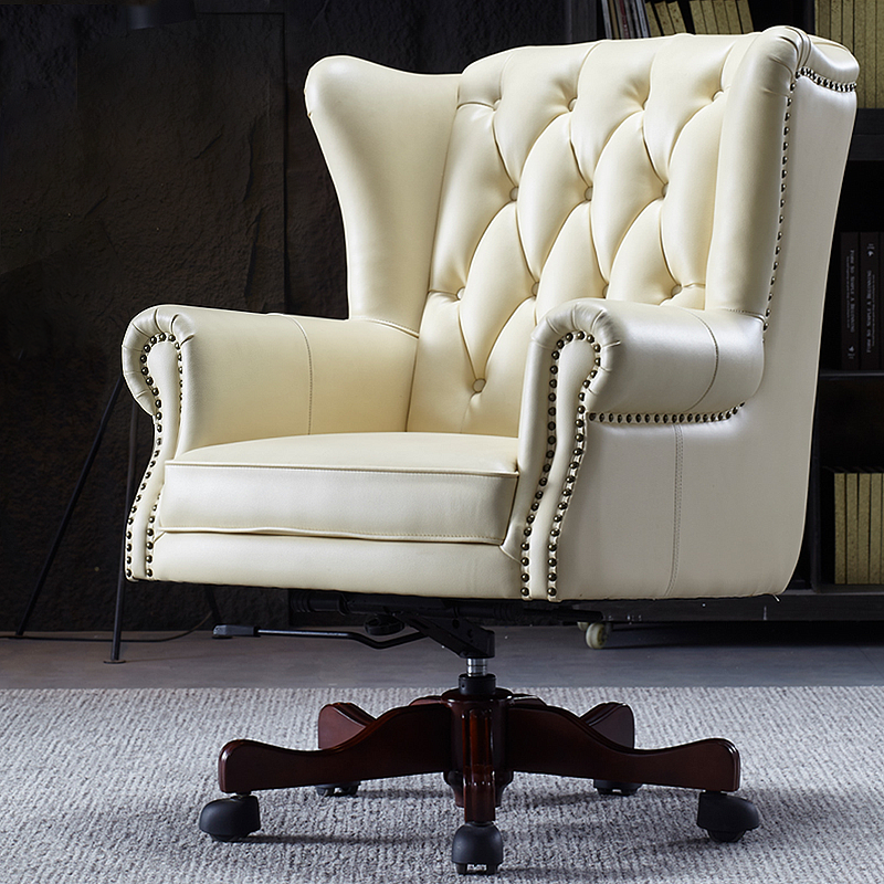 Addy leather executive office chair with ergonomic design, adjustable height, and premium black leather upholstery