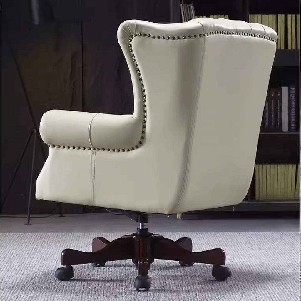 Addy leather executive office chair with ergonomic design, adjustable height, and premium black leather upholstery