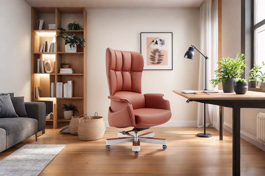 Office chair with ergonomic features showing spinal support and lumbar design for back health