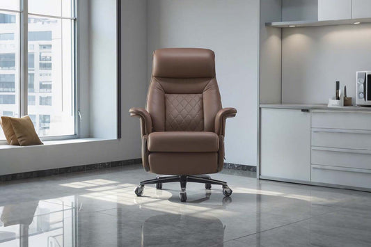 Genuine leather office chair for mid-career professionals showing quality and design
