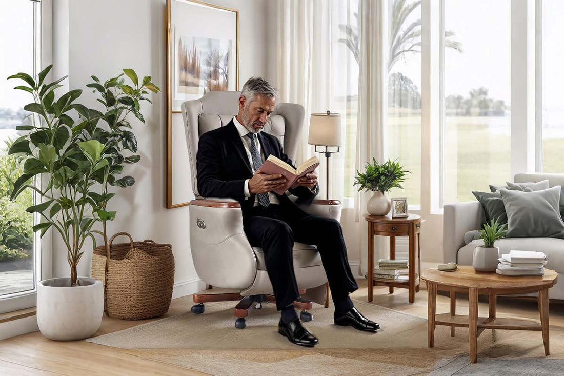 Executive office chair with ergonomic features for corporate workplace use