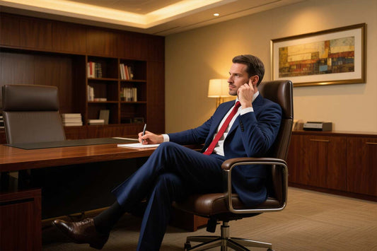 Leather executive office chair with ergonomic features for professional workspace