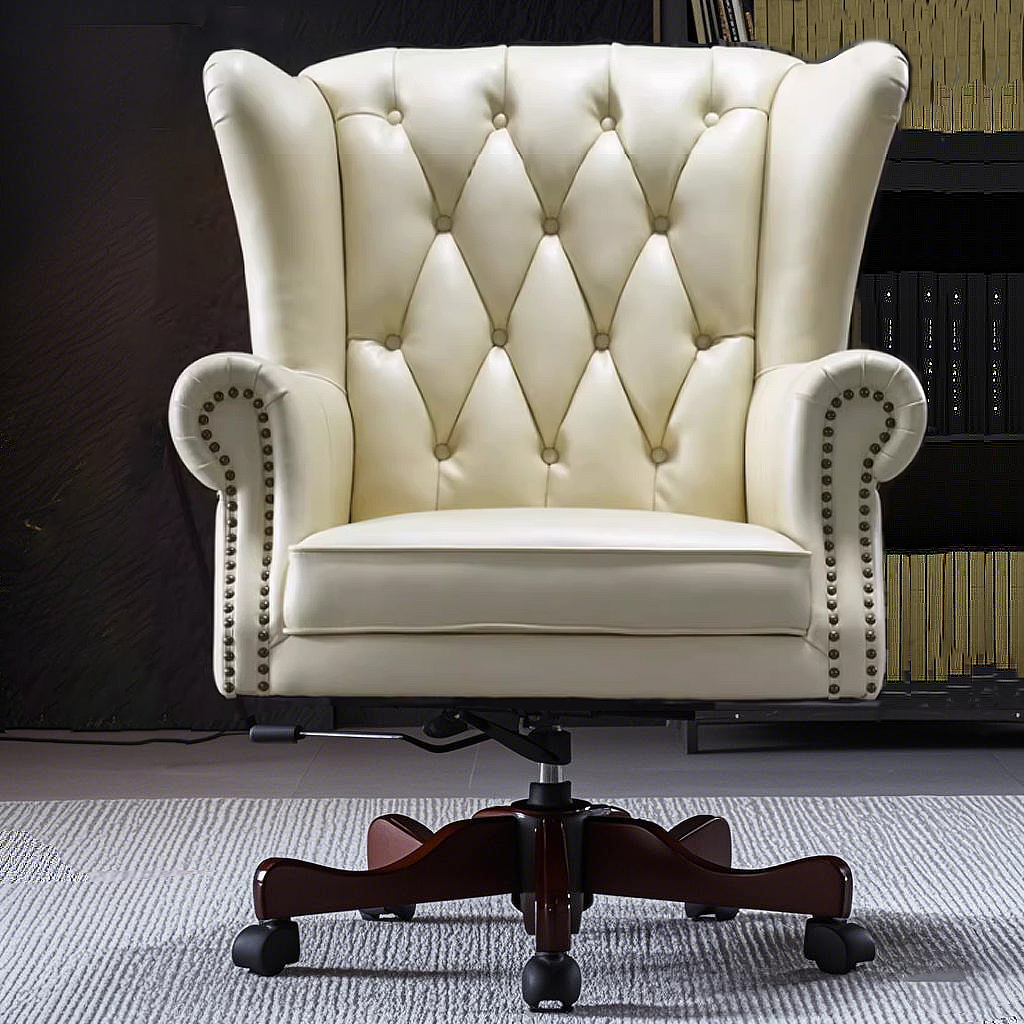 Addy leather executive office chair with ergonomic design, adjustable height, and premium black leather upholstery