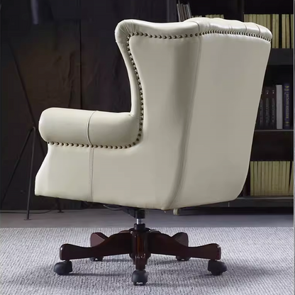 Addy leather executive office chair with ergonomic design, adjustable height, and premium black leather upholstery